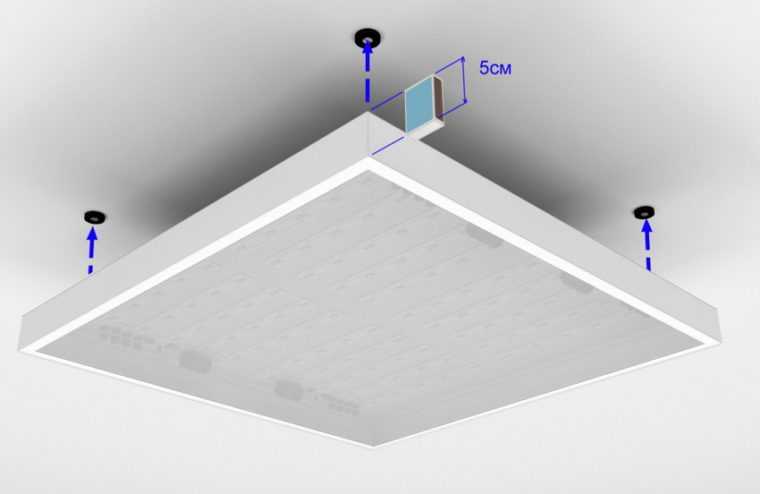 Установка накладного потолочного светильника
