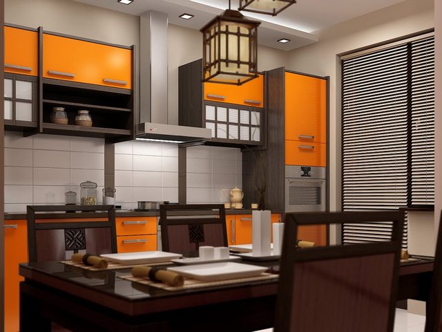 кухонный фасад в японском стиле