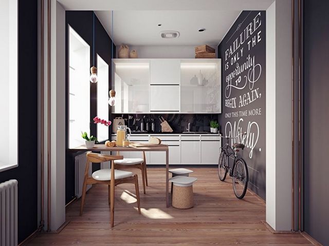 кухня гостиная в скандинавском стиле фото интерьер фото 