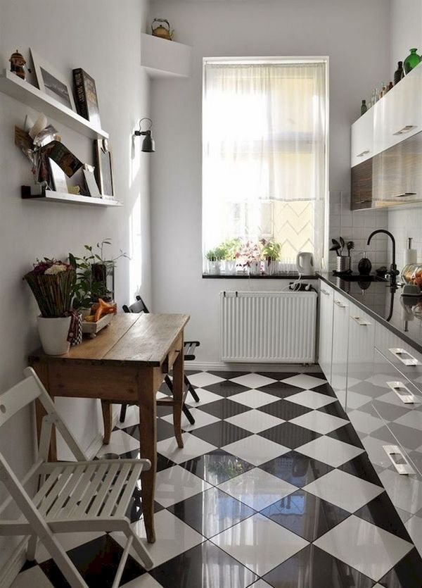 кухня совмещённая с гостиной в скандинавском стиле 
