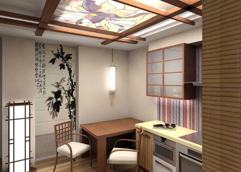 Дизайн компактной кухни в японском стиле