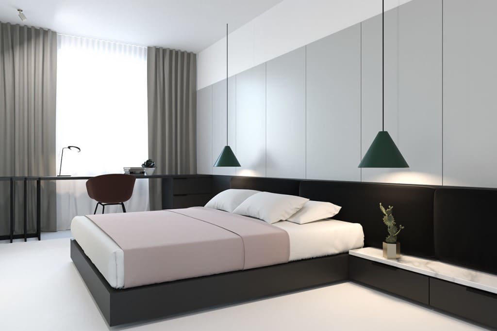 спальня в стиле минимализм фото интерьер