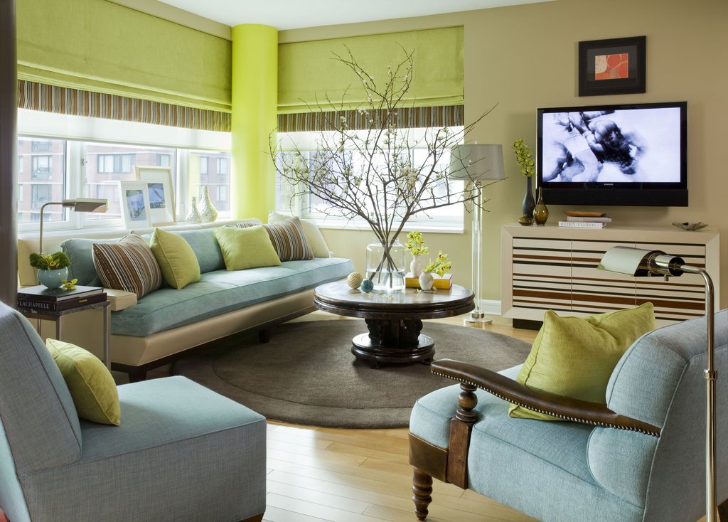гостиная комната в зелёном цвете идеи дизайн