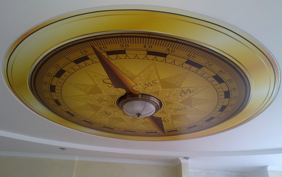 Фотопечать барометра на натяжном полотне потолка