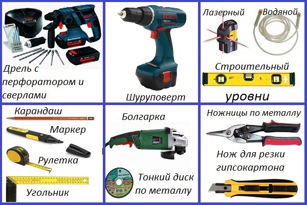 Инструмент потолков из гипсокартона