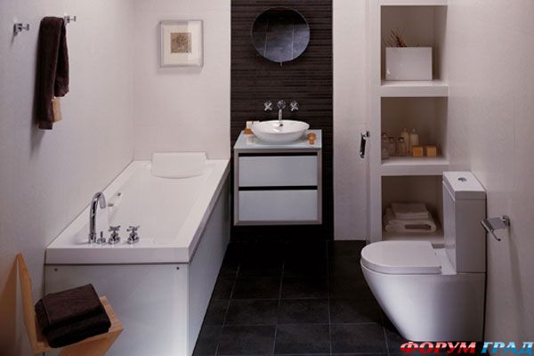 Идея для маленькой ванной комнаты. Фото 17