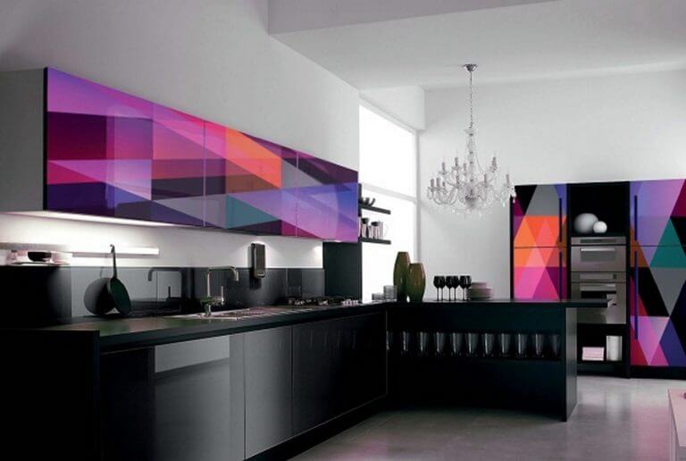 Кухонные акриловые фасады с 3D рисунком