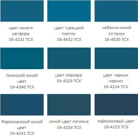 Оттенки темного сине-зеленого 