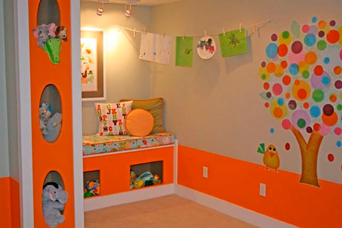 детская комната в оранжевом цвете 8