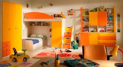 детская комната в оранжевом цвете 9