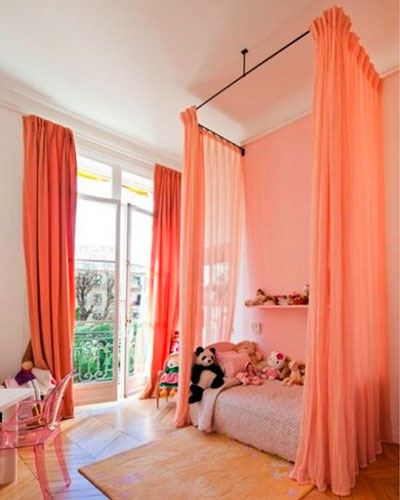 интерьер детской комнаты в оранжевом цвете 2