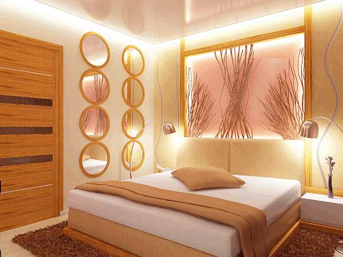 Оригинальное исполнение дизайна – светлая персиковая комната.