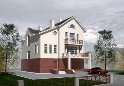 проект трехэтажного дома с мансардой и гаражом