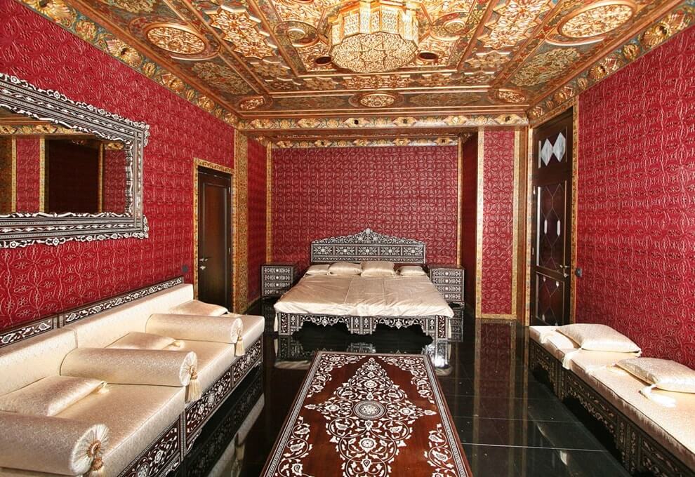 Арабский стиль в интерьере спальной комнаты