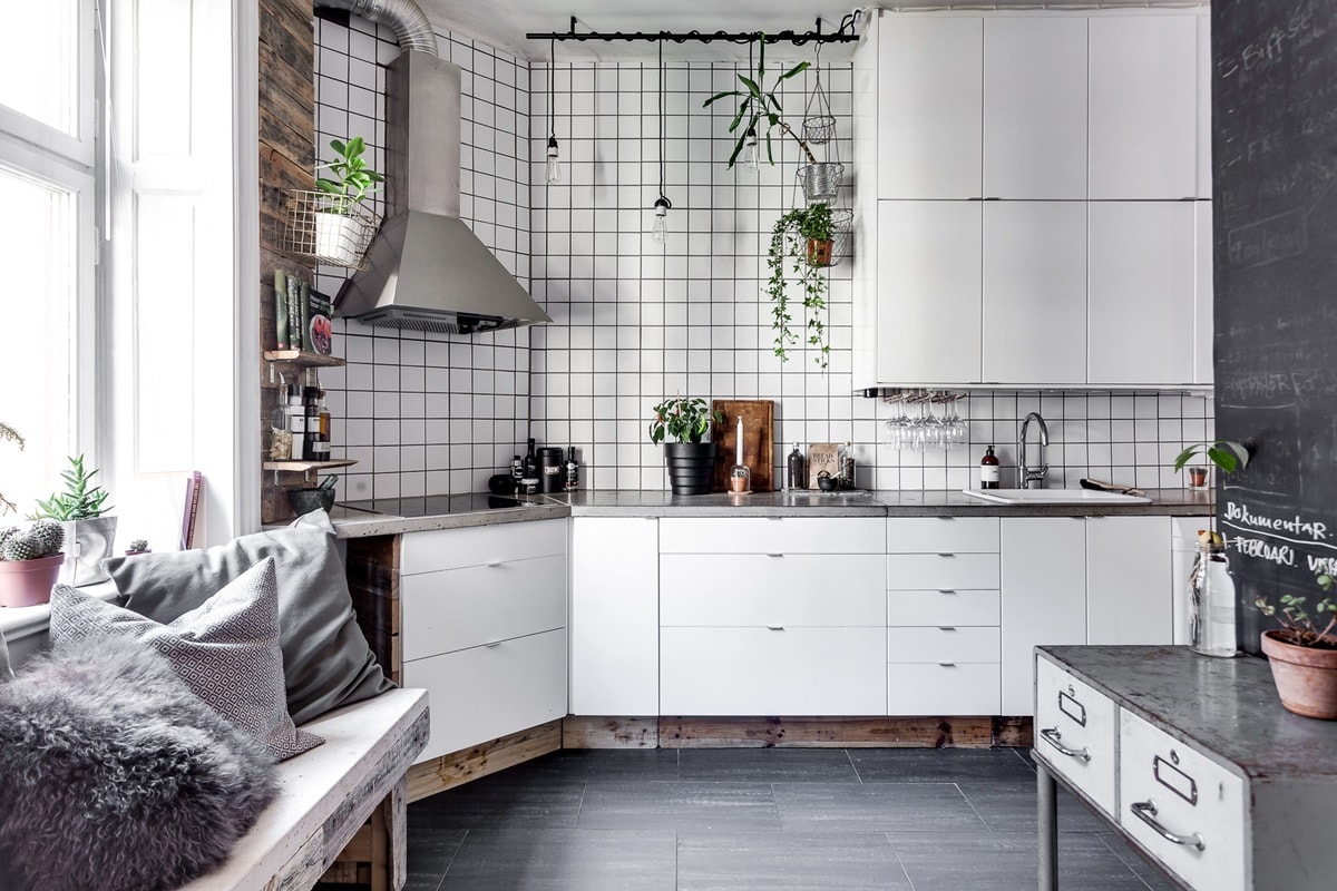 Мебель на кухне в скандинавском стиле