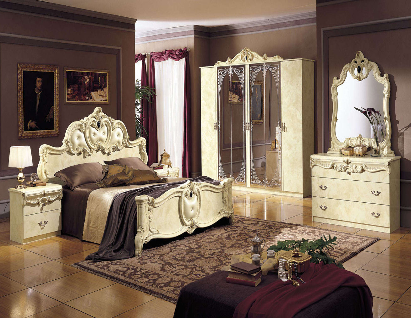 Мебель в стиле рококо в спальне