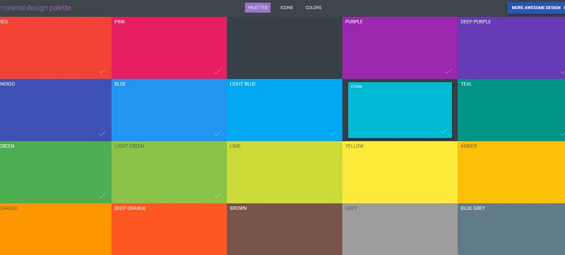 Сервисы для подбора цвета для сайта_materialpalette.com