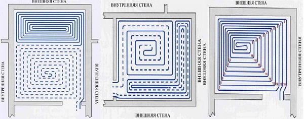 Расстояние между трубами теплого пола изменяют при необходимости