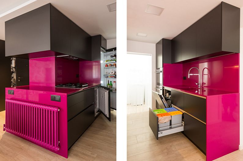 Красивые кухни фото - Модулируемая кухня в ярких цветах