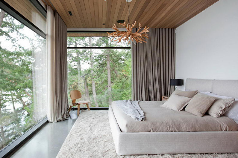 Дизайн спальни в стиле минимализм - Декор и текстиль