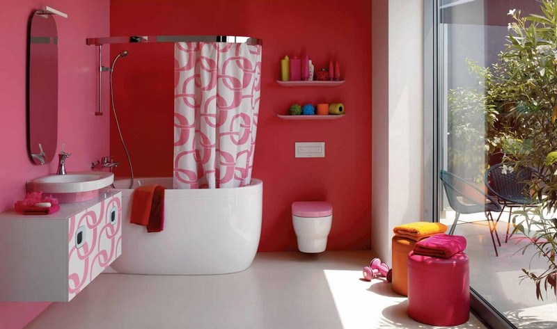 ванная комната в розовом цвете фото