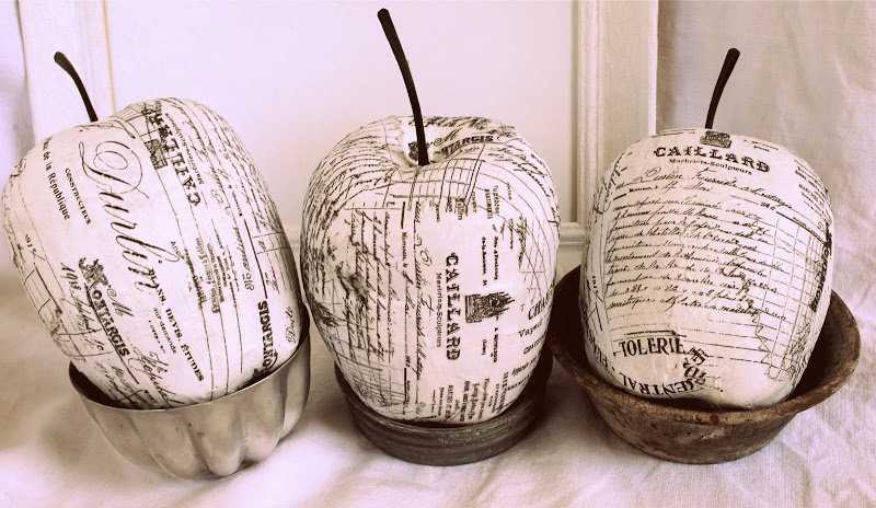 Декоративные яблоки из бумаги папье-маше фото
