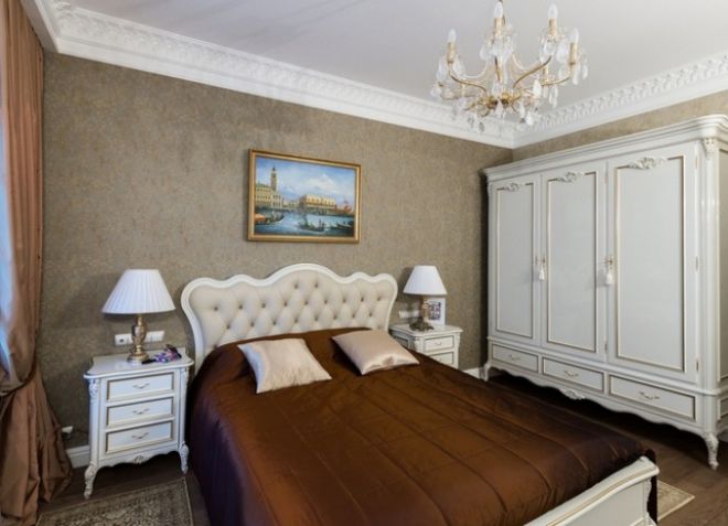 интерьер спальни в современном классическом стиле 