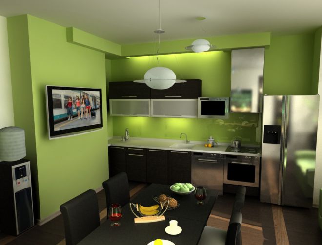 кухня в зеленом цвете