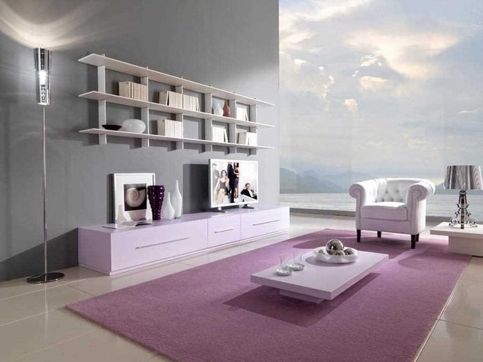 пример использования розового цвета в необычном дизайне комнате
