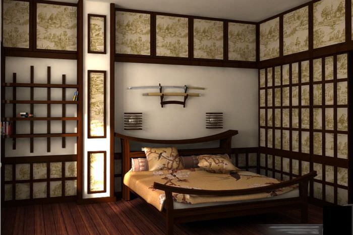 Дизайн интерьера спальни в японском стиле