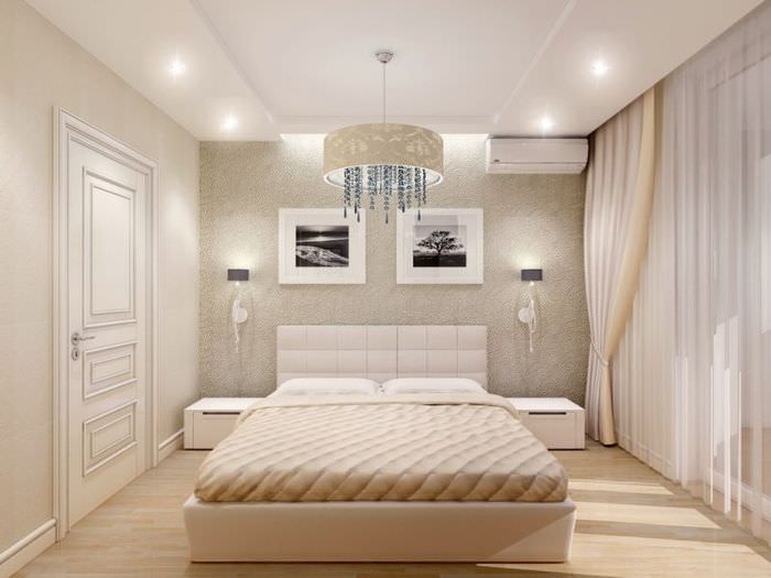 Комфортное освещение в интерьере спальной комнаты