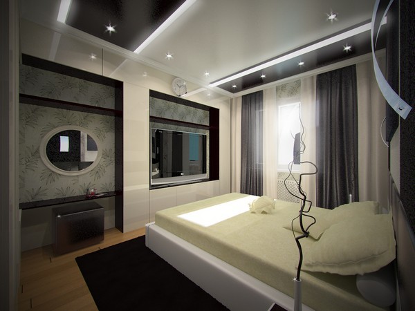 Красивая спальня в стиле техно фото