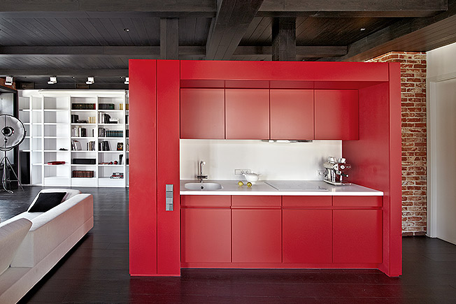 кухня красный фото
